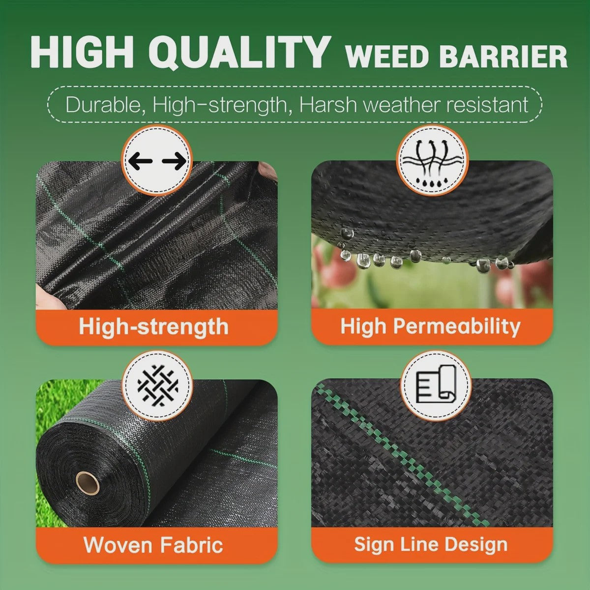 Heavy-Duty Weed Control Fabric - Duurzaam Landscaping Geotextiel