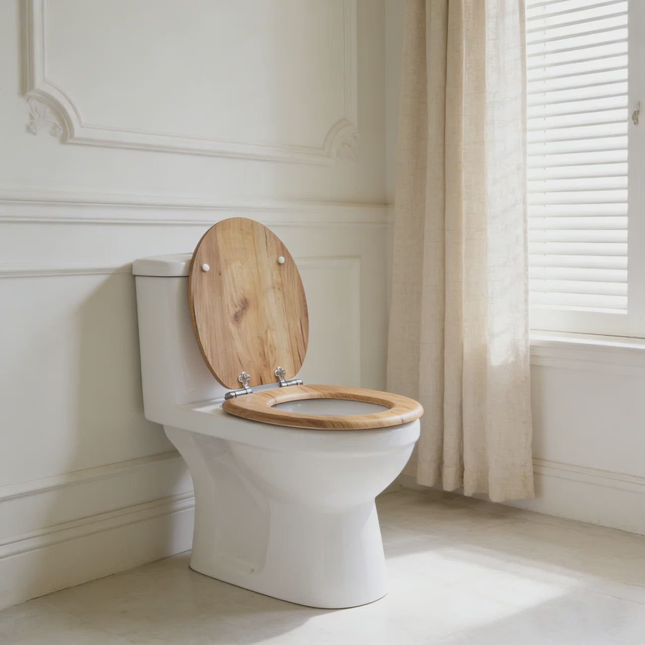 SINOBATH Toiletzitting met Soft-Close, Antibacterieel en Houtlook - Duurzaam MDF