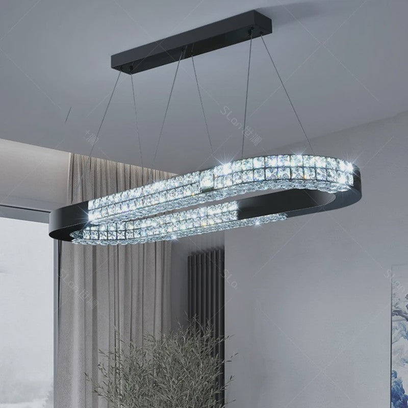 Luxe Kristallen Plafondlamp - Moderne Hanglamp voor Eetkamer & Woonkamer