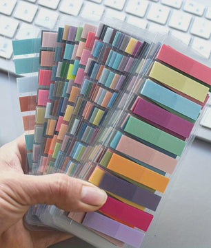 200x Transparante Zelfklevende Notitieblaadjes - Retro Morandi Kleuren & Markeringen