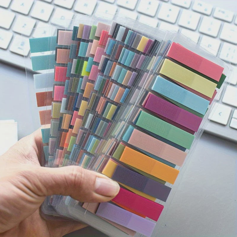 200x Transparante Zelfklevende Notitieblaadjes - Retro Morandi Kleuren & Markeringen