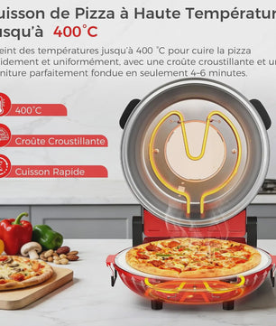 Elektrische Pizzaoven met Pizzasteen - Snel & Verstelbare Temperatuur