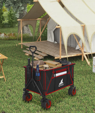 WOLTU Vouwbare Transportkar met Remmen - 240L Camping Kar voor Tuin, Strand & Boodschappen