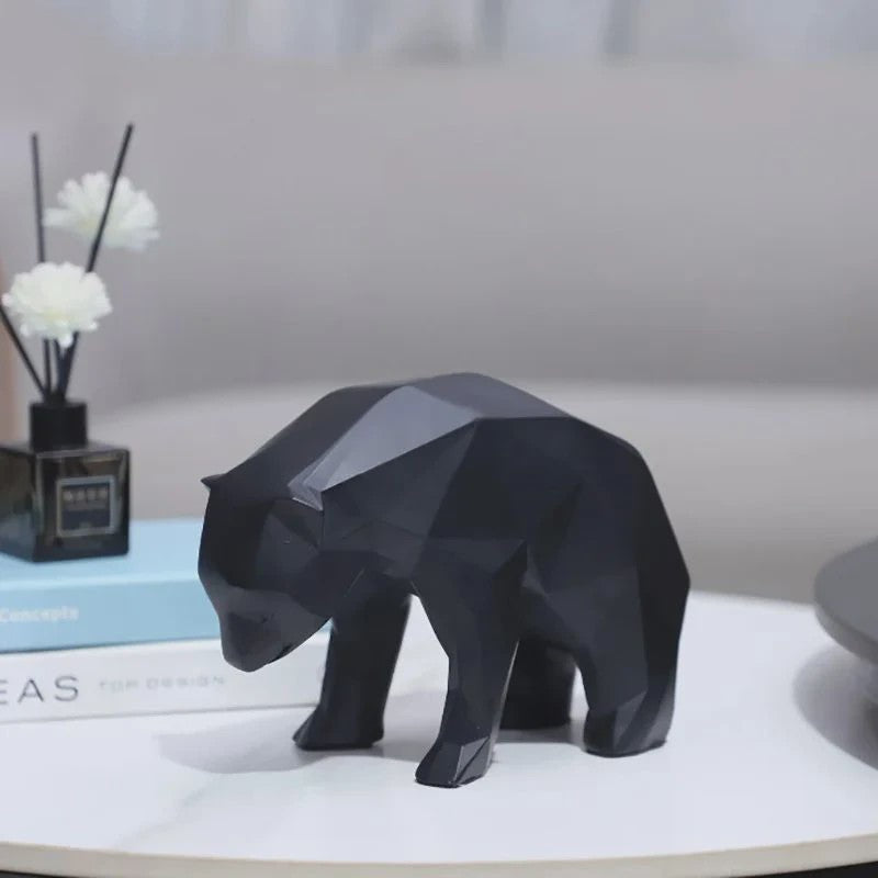 Geometrische Resin IJsbeer Beeldje - Abstracte Dier Decoratie voor Bureau en Kamer