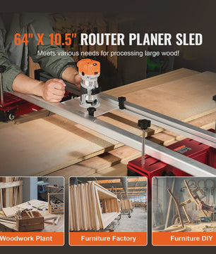 64-inch Router Sled: Draagbare en Verstelbare Houtvlakker voor Doe-het-zelf Projecten
