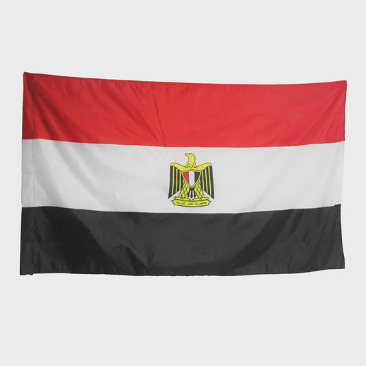Egyptische Vlag Polyester 3x5ft met Ophangringen - Buiten & Binnen Decoratie