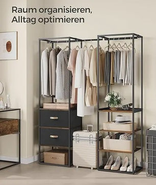 SONGMICS Open Kledingkast met 2 Lades en 4 Planken - Zeer Robuust