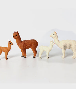 Realistische Alpaca & Kameel Figuren Set - Handgeschilderd, Educatief Speelgoed