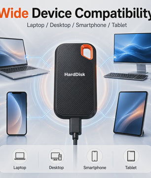 Compacte Externe SSD 1TB/2TB - Draagbare Opslag met USB 3.1 Type-C voor Laptop, MacOS & Telefoon