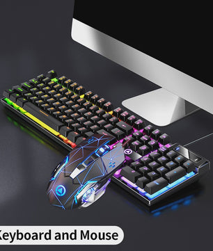 Verlicht Toetsenbord en Muis Combo - Ergonomisch, Mechanisch Gevoel, USB, Backlit voor Gaming & Kantoor