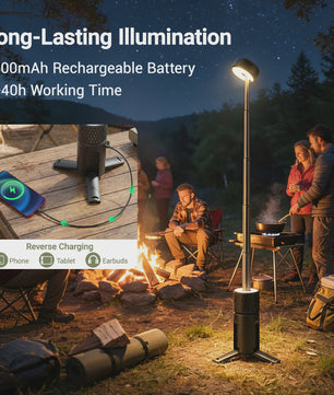 Telescopische Campinglamp met LED, Draagbare Noodverlichting & Powerbank Functie
