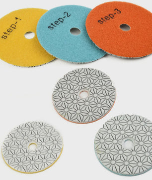 4-Inch Diamant Polijstpads Set - 3 Stappen - Nat/Droog Gebruik