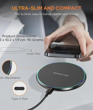 15W Desktop LED Draadloze Oplader & Telefoonhouder - Snel Laden voor iPhone & Samsung