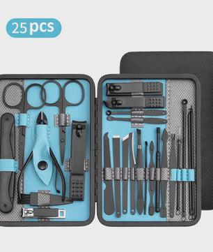 Professionele Manicure & Pedicure Set - 10/15/25 Stuks - Roestvrij Staal - Inclusief Draagbare Koffer