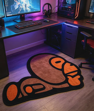 Creatief Aap Vorm Tapijt - Uniek Cartoon Design voor Gaming Kamer & Slaapkamer