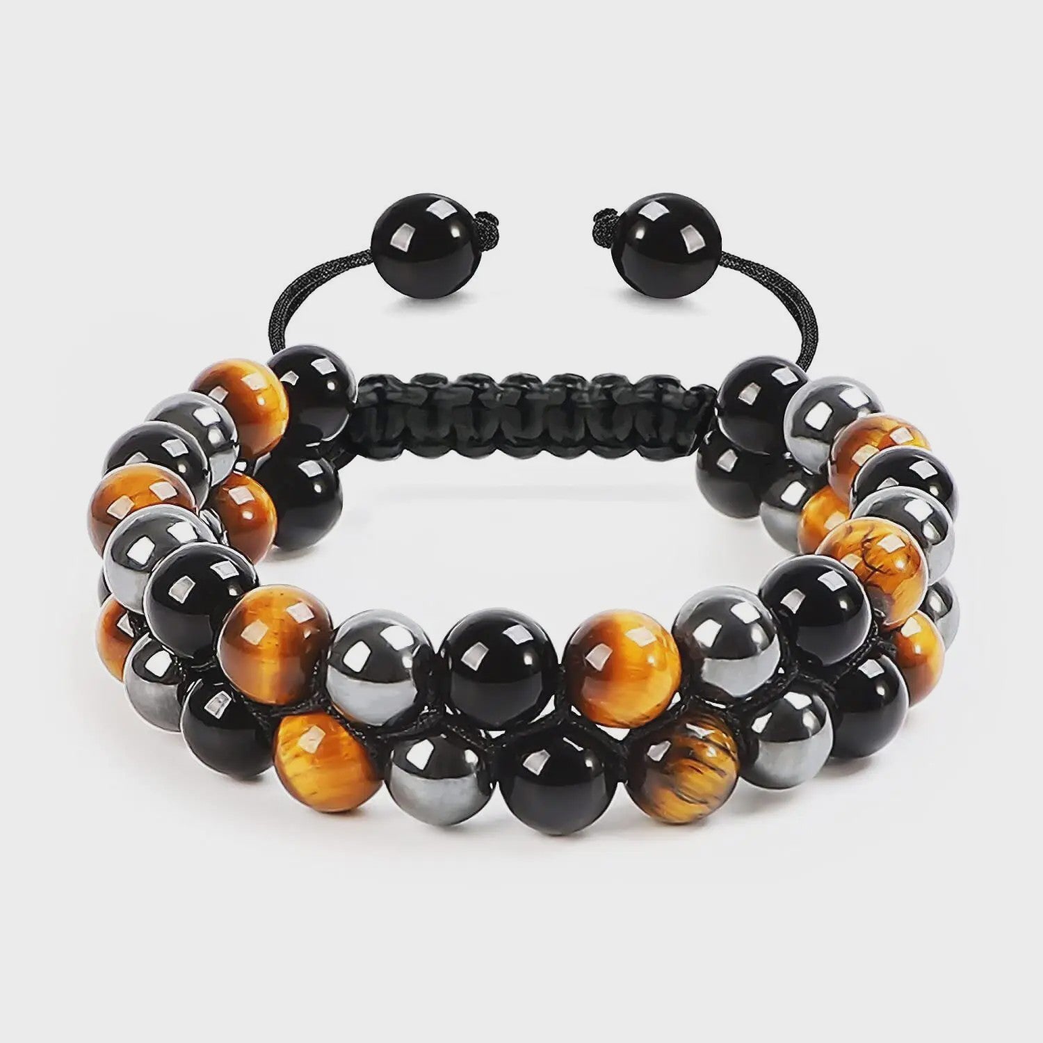 Handgemaakte Tijgeroog & Blauwe Steen Armband - Natuursteen Kralen (8mm)