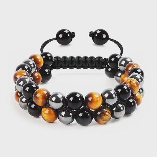 Handgemaakte Tijgeroog & Blauwe Steen Armband - Natuursteen Kralen (8mm)