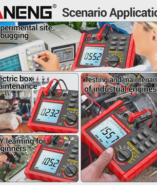 ANENG MH15 Digitale Isolatiemeter - 6000 Counts Weerstandsmeter met 100V/250V/500V/1000V Testspanning
