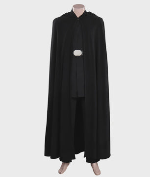 Volwassen Mannen Zwarte Jedi Ridder Cape Outfit - Fantasy Cosplay Kostuum