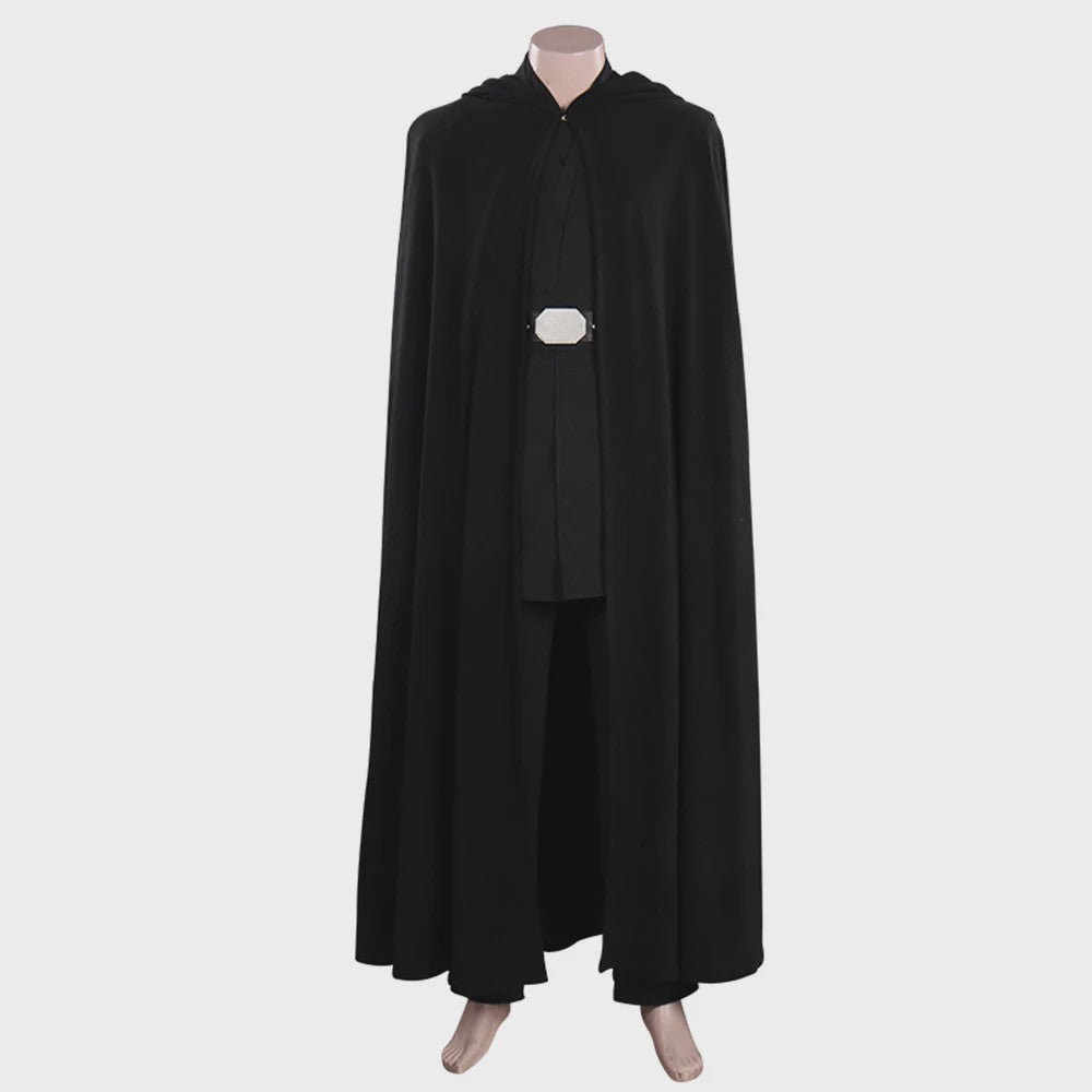 Volwassen Mannen Zwarte Jedi Ridder Cape Outfit - Fantasy Cosplay Kostuum