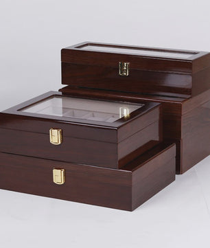 Luxe Houten Horlogedoos met 6, 10 of 12 Vakken - Handgemaakt Sieraden Opbergdoos Display