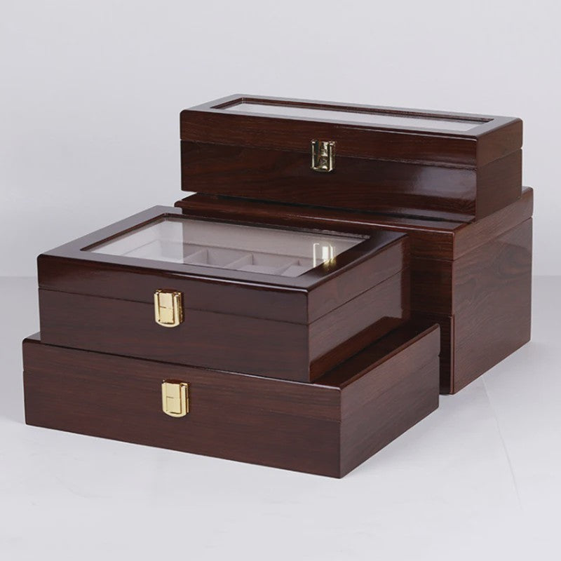 Luxe Houten Horlogedoos met 6, 10 of 12 Vakken - Handgemaakt Sieraden Opbergdoos Display