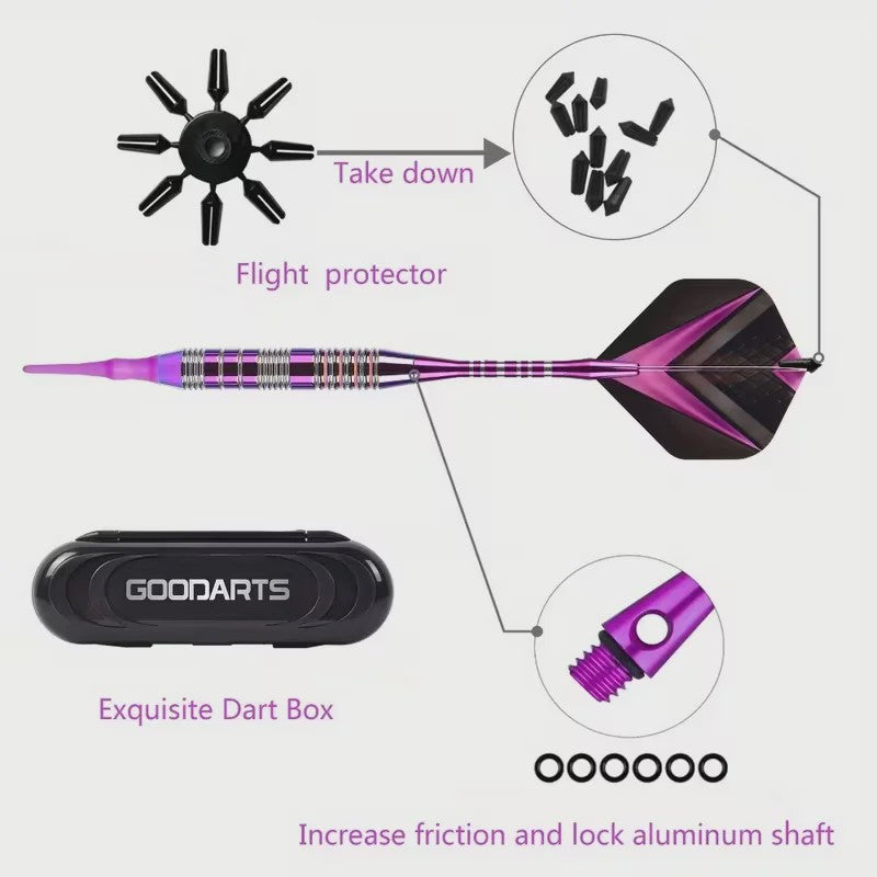 TRALOW Soft Tip Darts Set met Elektronisch Dartbord & Protector - Perfect voor Feestjes, Competities en Familie Spelletjes
