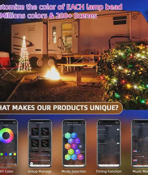20M RGBIC LED Snoer Verlichting met Bluetooth & Muziekfunctie - Droomkleuren, App Bediening