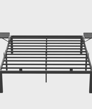 Stalen Bedframe met Nachtkastjes en Opbergruimte - Dubbel Bed