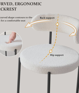 Nordic Stijl Teddy Velvet Eetkamerstoelen - Set van 2, 4 of 6