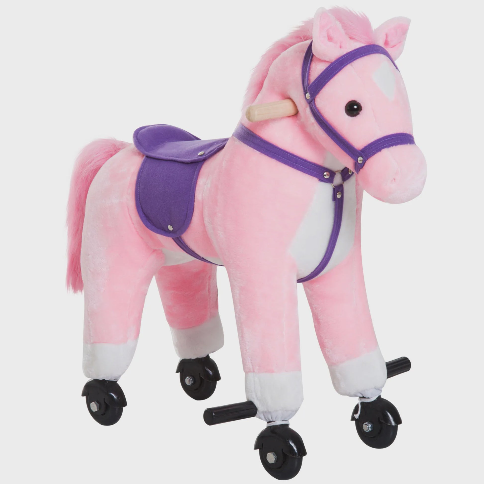 Bruin Hobbelpaard met Wielen, Geluiden en Pedalen - Geschikt voor Kinderen Vanaf 2 Jaar