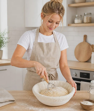 Brood Bakmand Set 23cm - Professionele Rijs- en Bakaccessoires voor Sourdough Brood