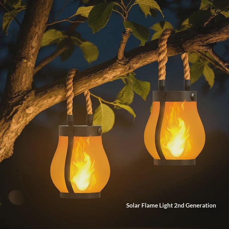 Solar Vlam Lantaarn met Touw - Type-C Snel Opladen & Waterdicht