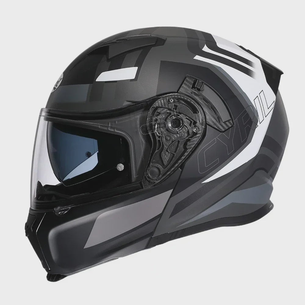 Cyril Motorcross Flip-Up Helm - Volledig Gelaatsmasker met Breed Helder Vizier & DOT Keurmerk
