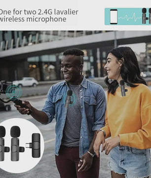 Draadloze Lavalier Microfoon Set (2.4G) voor iPhone & Android - Live Streaming & Opnames