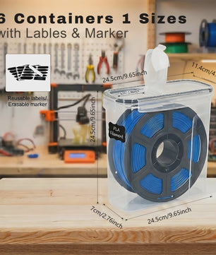 Set van 6 Luchtdichte Filament Opslagcontainers (4L) voor 3D Printer Filament