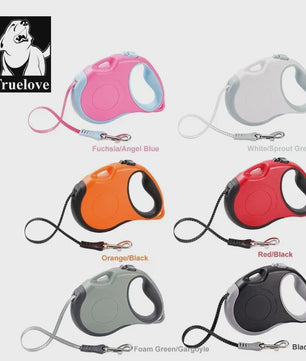 Truelove Intrekbare Hondentuig 5 Meter - Tangle Free, Eénhandige Rem & Vergrendeling