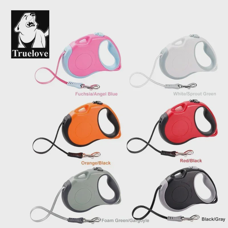Truelove Intrekbare Hondentuig 5 Meter - Tangle Free, Eénhandige Rem & Vergrendeling