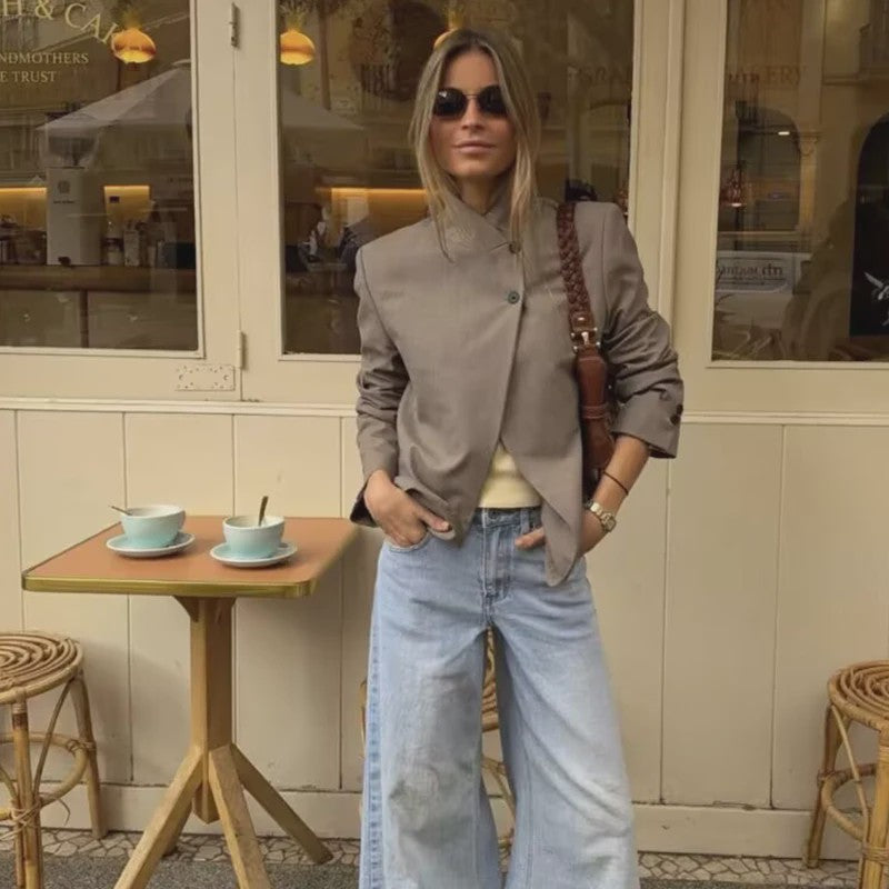 Stijlvolle Dames Blazer Jas Elegant Herfst Lente Mode voor Reizen en Vakantie