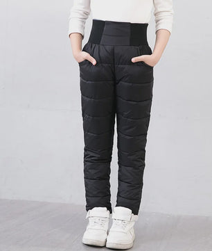 Warme Kinder Ski Broek - Waterdicht & Katoen Gevuld - Hoge Taille