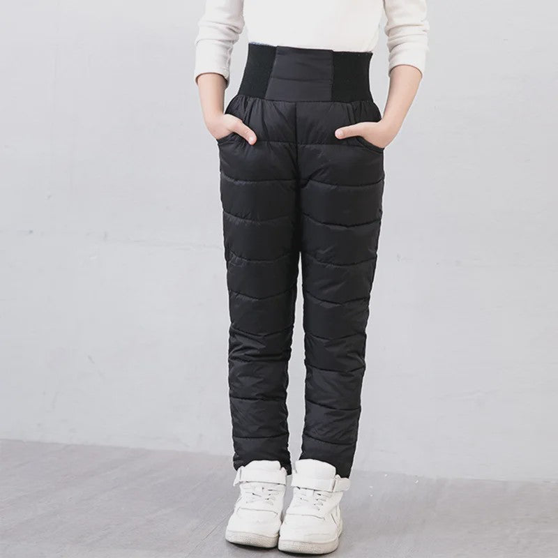 Warme Kinder Ski Broek - Waterdicht & Katoen Gevuld - Hoge Taille