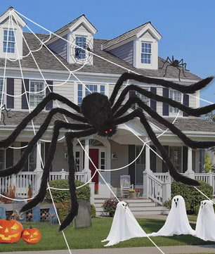 Enorme Pluche Spin Halloween Decoratie - 30cm tot 200cm
