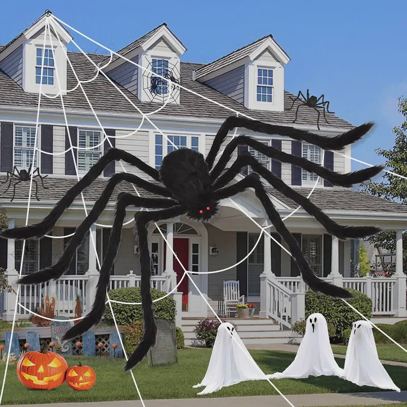 Enorme Pluche Spin Halloween Decoratie - 30cm tot 200cm