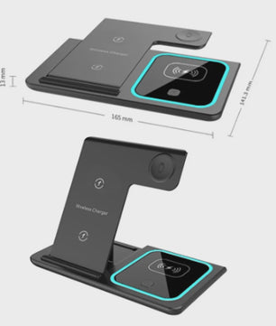 3-in-1 Draadloze Oplaadstandaard voor iPhone, Apple Watch & AirPods - Opvouwbaar