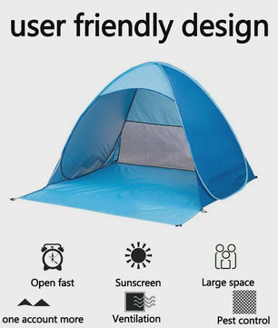 Automatische Pop-Up Strandtent UPF50+ - Snel Opzetbaar Zonnescherm voor Strand, Camping & Vissen