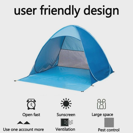 Automatische Pop-Up Strandtent UPF50+ - Snel Opzetbaar Zonnescherm voor Strand, Camping & Vissen