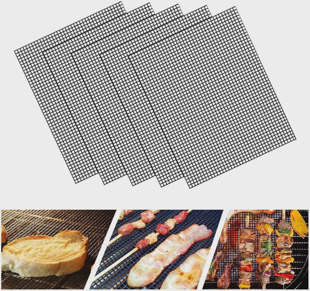 BBQ Grillmatten (Set van 5) - Hittebestendig, Antiaanbak & Herbruikbaar