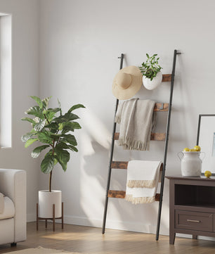 Stijlvolle Handdoekladder met 5 Niveaus en 4 Haken - Decoratief en Praktisch