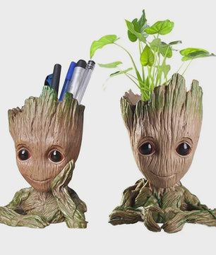 Groot Plantenpot & Decoratief Figuur - Leuke Woondecoratie