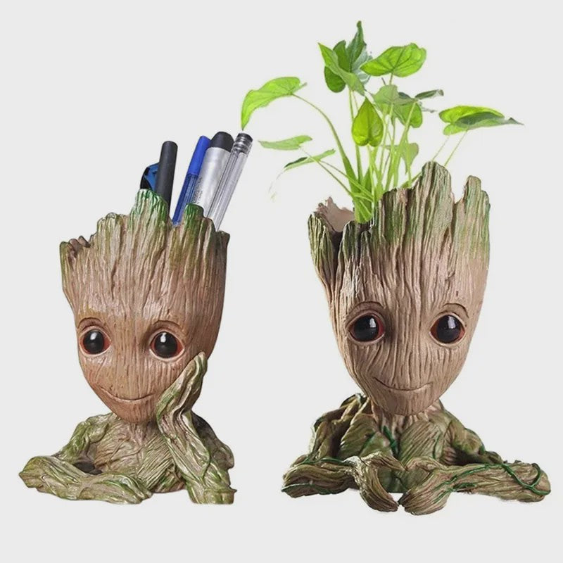 Groot Plantenpot & Decoratief Figuur - Leuke Woondecoratie